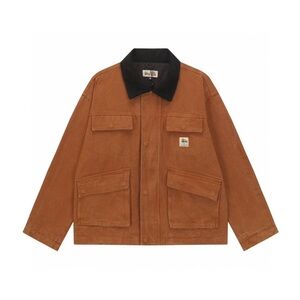 Stussy Kids Tan Jacket with Black Collar
